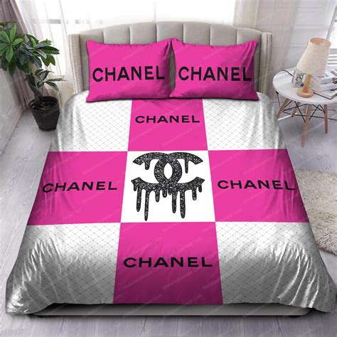 pink chanel bedding|chanel bedspread.